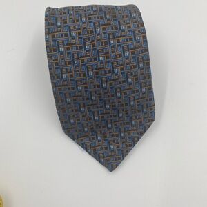Canali Vintage Geometric Blue and Brown Men's Tie